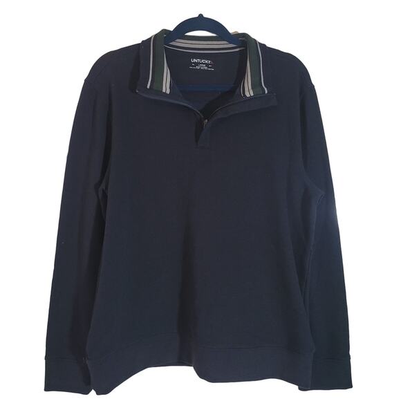 UNTUCKit Other - Untuckit Size	L Quarter-Zip Sweatshirt Corral Navy Blue Business Casual